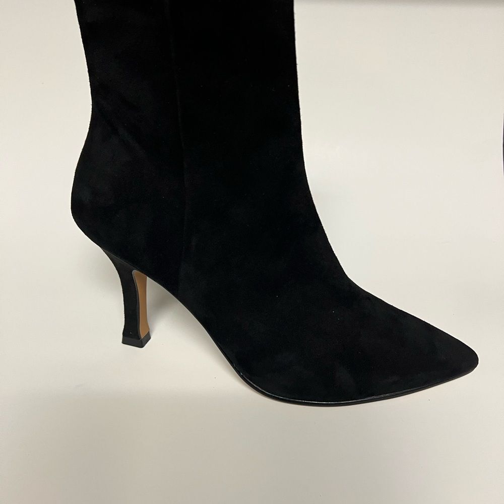 Lisa Vicky ART-V Black Kid Suede Ankle Boots | Heeled Booties Size 8.5 - Picture 4 of 7